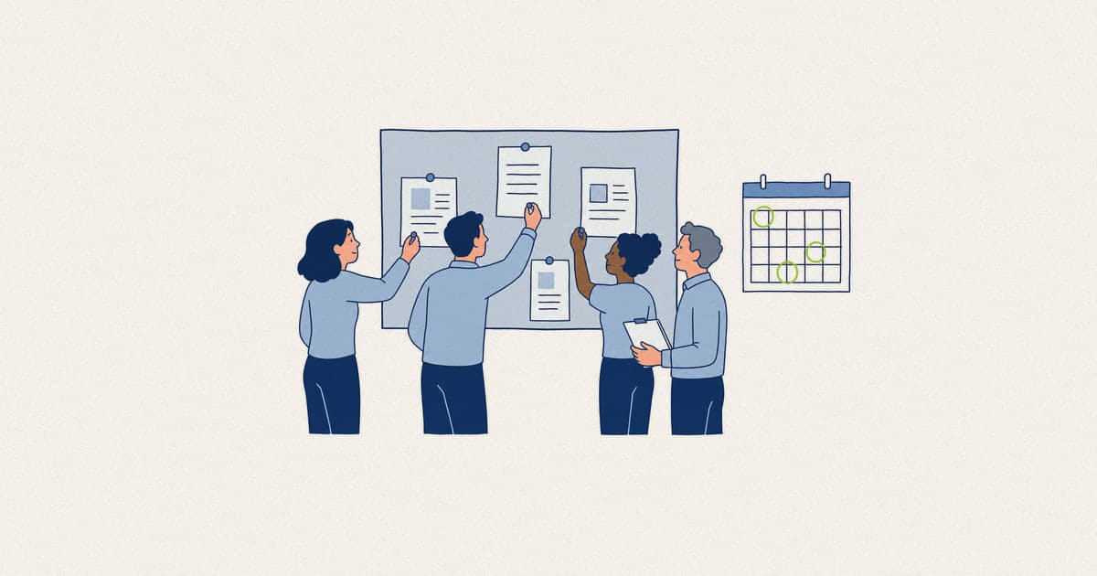 Équipe d'employeur passant en revue ses obligations de la Loi 96 sur un tableau mural