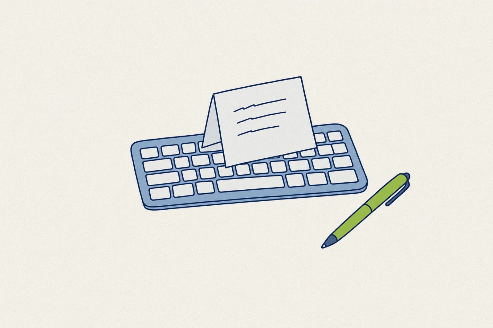 Mot écrit à la main laissé sur un poste de travail, l'idée la plus simple d'un programme de reconnaissance